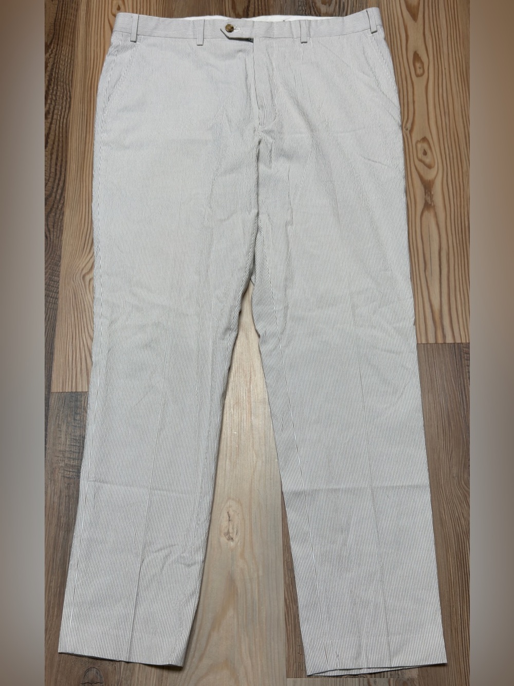Todd Snyder Sutton Fit Seersucker Striped Pants 38x32 Tessuti di Sondrio Italy